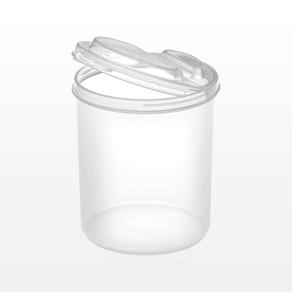 Cylinder Container with Flip Top Lid, Clear