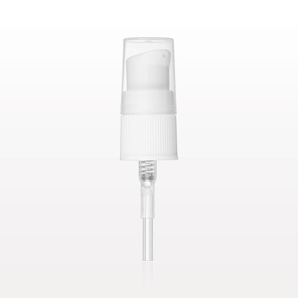 Discontinued - Angled Top Lotion Pump, White with Overcap, Clear for 502257 or 502229
