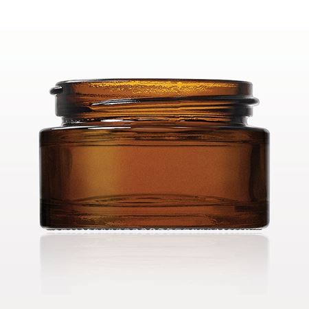 Thick Walled Glass Jar, Amber