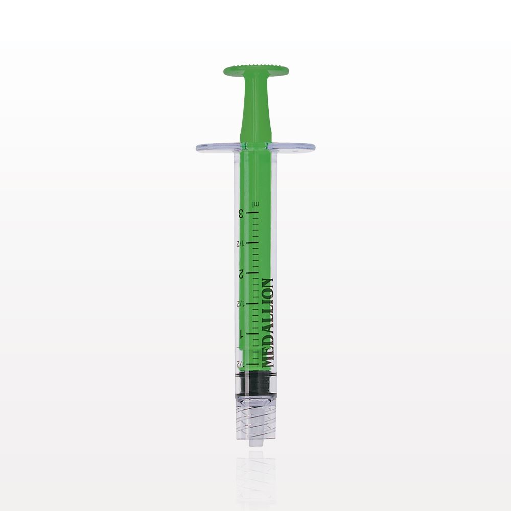 Discontinued Medallion® Syringe, Male Luer Lock, Dark Green