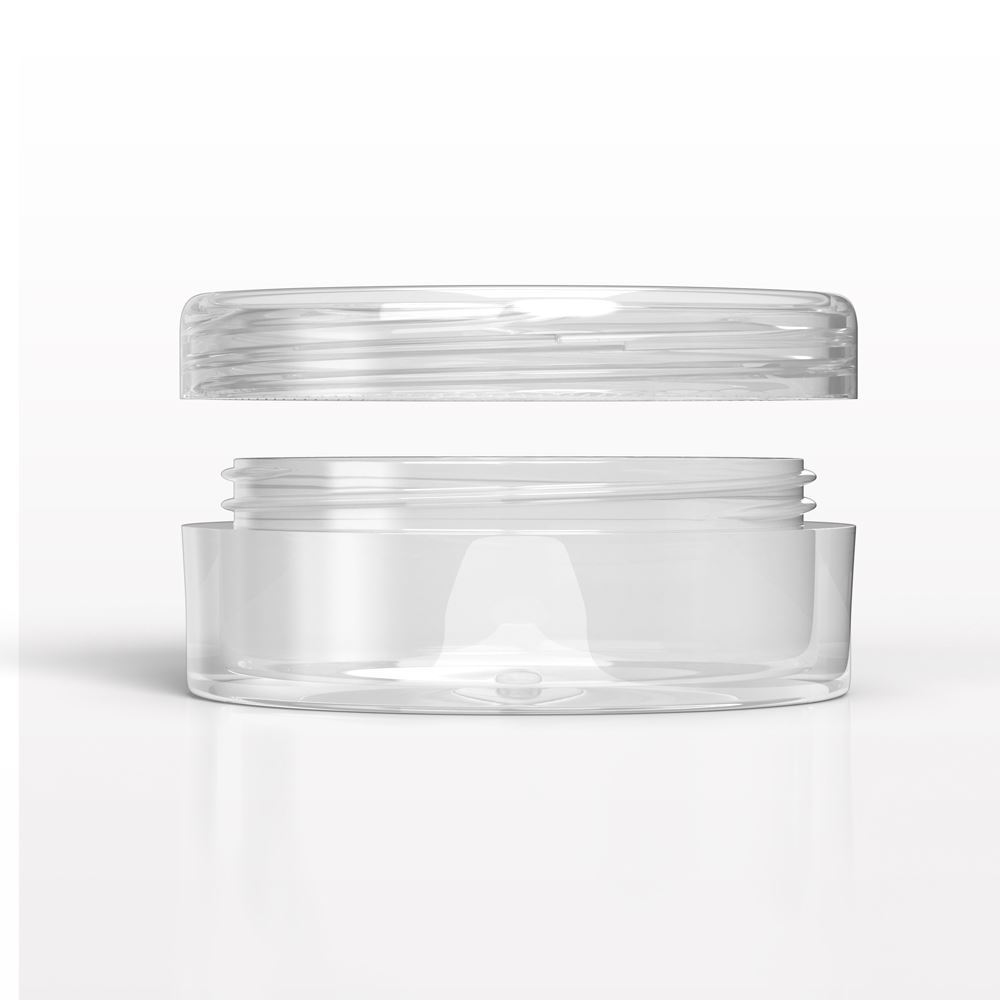 20 gram Single Wall Jar with Flat Threaded Cap, Clear